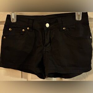 Classic Black Women's Shorts with Silver Accents